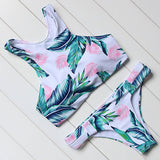 Halter Bandage Swimwear Women Bikinis Lace Patchwork Swimsuits Push-Up High Neck Bikini Set Beach Biquini  Swimming Suit