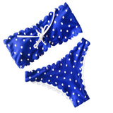 Sexy Women Wave Point Push-Up Padded Bra Beach Bikini Set